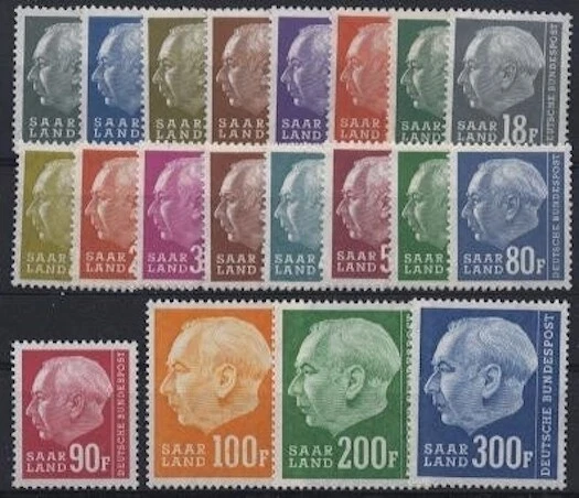 Saarland, Michel Nr. 409-428 postfrisch - Heuss II [SA409p