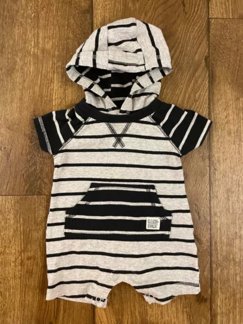 Carters Baby Boy Outfit One Piece Romper 3 Months Stripe Gray Black Handsome