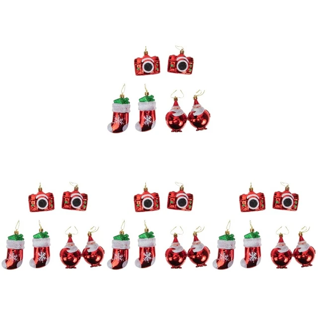 24 PIEZAS Botas de Navidad Decoraciones Plástico Árbol de Navidad Decoración