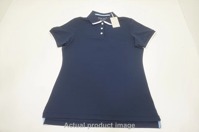 Peter Millar Whitworth Sport Mesh Polo Spring 23 Womens Small NAVY 810A 01058624