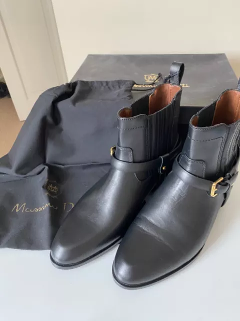 Massimo Dutti Black Leather Boots Size 5