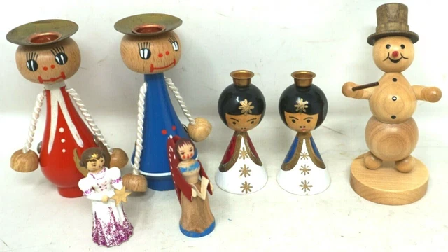 Räuchermann Engel Kerzenleuchter Figur Erzgebirge Konvolut Weihnachtsdekoration