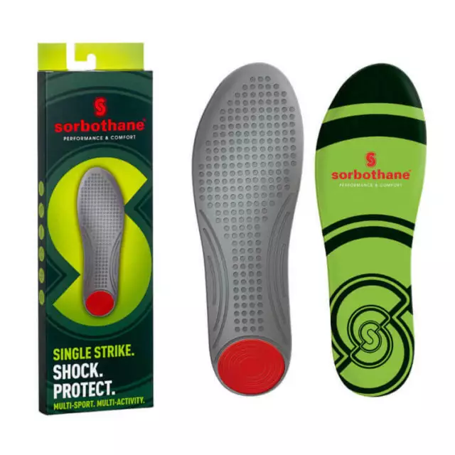 Sorbothane Single Strike Shoe Insoles Shock Absorbing Sport Golf Walking Support