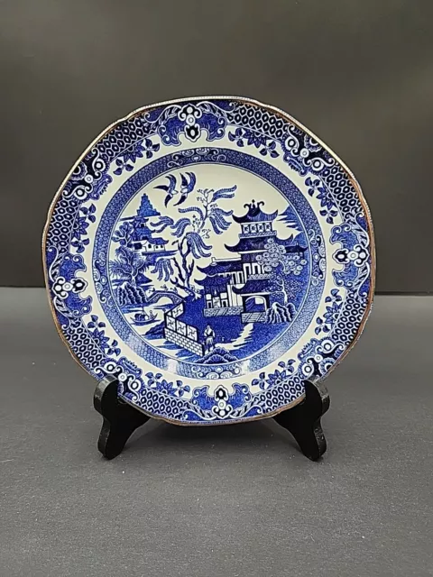 Vintage Blue Willow Salad Plate 19cm Burleighware Ironstone England