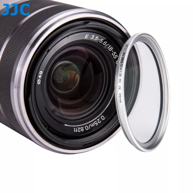 JJC 49mm S+ L39 Ultra Slim Multi-Coated UV Filter Camera Lens Protector Silver