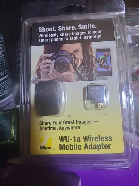Adaptador móvil inalámbrico Nikon WU-1a, compatible con D3200 con estuche de transporte nuevo #27081