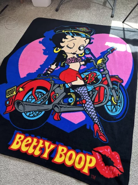 Vintage Northwest Company 2004 Betty Boop 60x50 Throw Blanket Soft Motorcycle 2