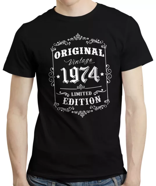 50th Birthday Gift idea, Vintage 1974 Retro 50 Years Old T-shirt Tshirt Tee