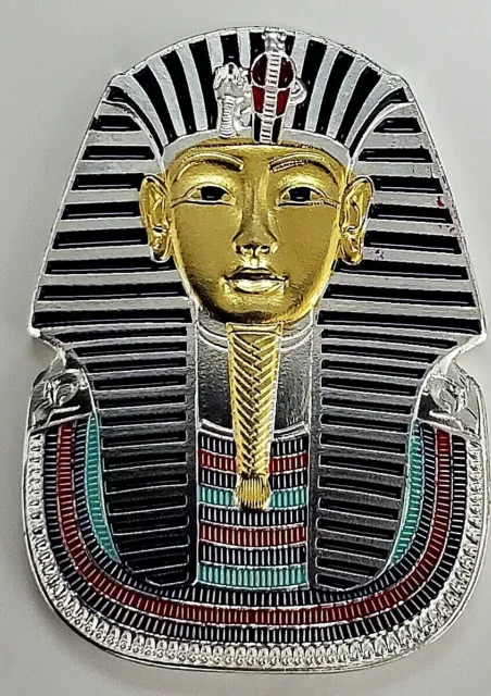 Egypt Gold Silver Pharaoh Coin Tutankhamuns Mask Pyramids Hieroglyphics Retro UK