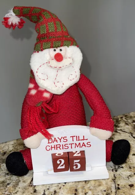 Vintage Count Down To Christmas Plush Santa Advent Calendar Christmas