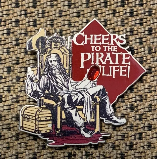 Disney Cheers To The Pirate Life Pirates of the Caribbean Jack Sparrow Jewel Pin