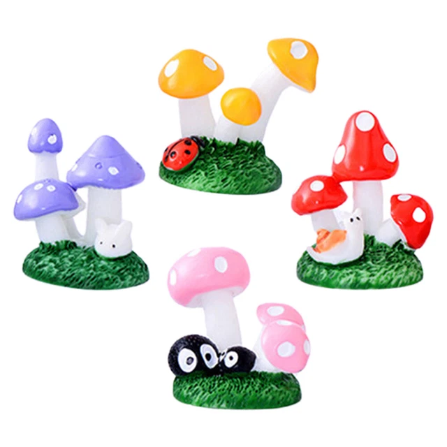 4 pz Micro Paesaggio Fungo Resina Fungo Artigianato Fungo Mini
