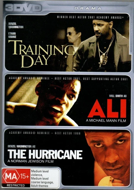 Training Day + Ali + The Hurricane DVD - 3 Movies- Region 4 - New and Sealed