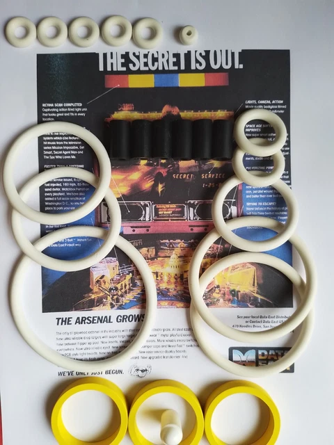 Kit élastiques (caoutchouc) Pour Flipper TARGET ALPHA Gottlieb - Doigt De Batteur Jaune