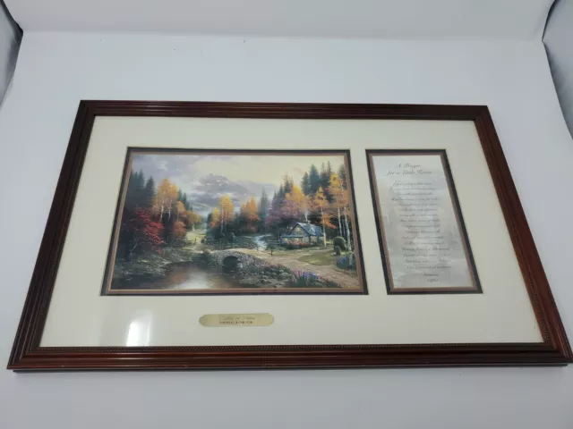 Nicely Framed Thomas Kinkade The Valley Of Peace 11” X 8” w/ COA Accent Print