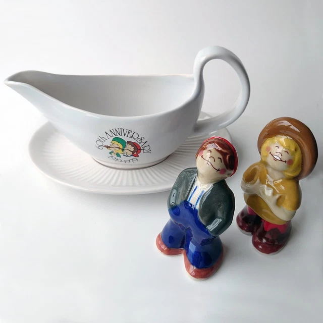 RARE! 60THANNIVERSARY BISTO GRAVY BOAT+WADE BISTO KIDS CRUET Collectable 70s Set £48.00