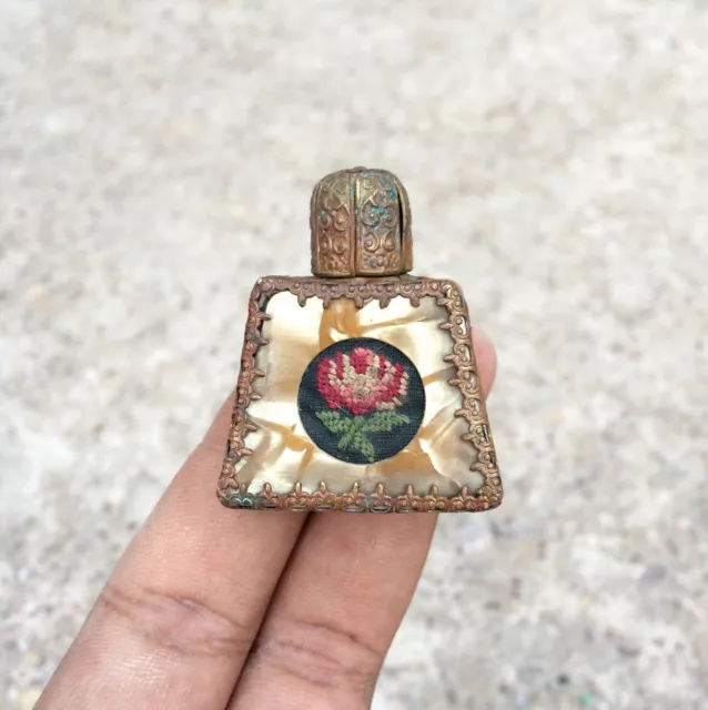 1900s Vintage Unique Glass Perfume Bottle With Multiple Layers Coatings G1113