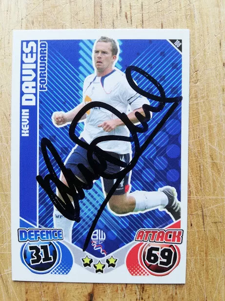 Kevin Davies Bolton Wanderers Legend Hand-Signed Match Attax Collector Card