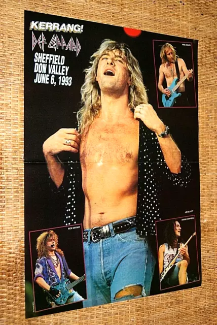 DEF LEPPARD band large A3 size glossy music magazine promo ART poster 2