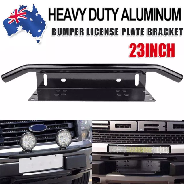 23inch License Number Plate Frame Holder Bull Bar Bumper Mount LED Light Bracket