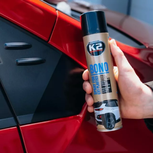 K2 BONO Car Plastic Black Trim Restorer Bumper Rubber Spray Shine Protect 300ml 3