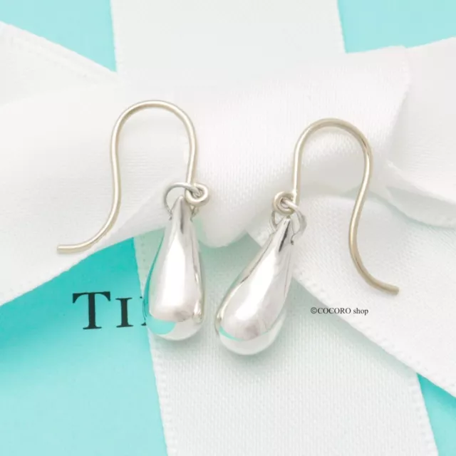 Tiffany & Co. Elsa Peretti Teardrop Dangle Earrings Silver 925 w/Pouch #4