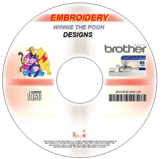 Winnie The Pooh Stickmaschine Designs Cd Alphabet Bär Pes Brother Post Uk