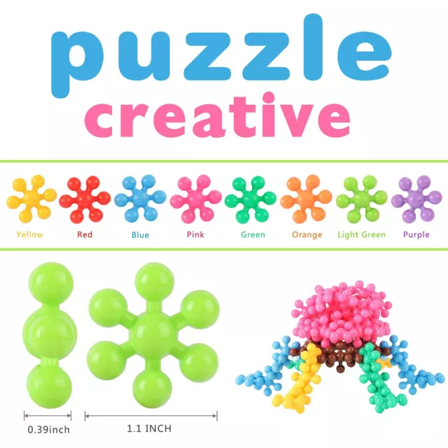 200tlg Bausteine Kreatives Lernspielzeug Blöck Erstellen Puzzle-Spielzeug Kinder 2