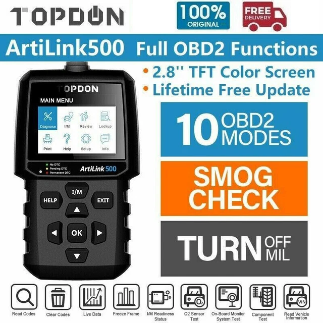 TOPDON AL500 Appareil de diagnostic automobile OBD2 Lecteur de défauts