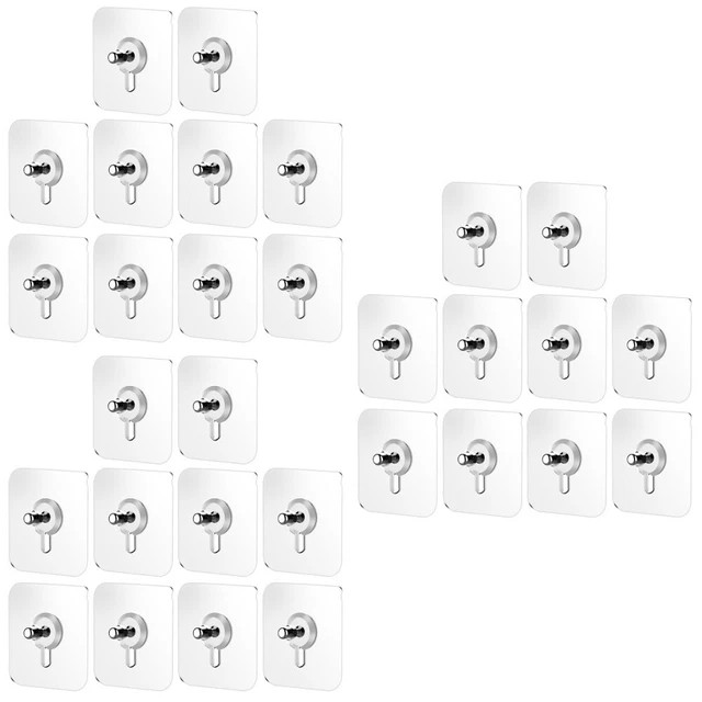 30 pcs Seamless Hook Nail Free Wall Hook Screw Hook Screw Hanging Sticker