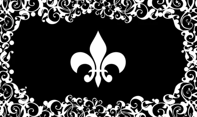 Toland Fleur De Lis 18 x 30 símbolo decorativo negro blanco tapete de piso tapete