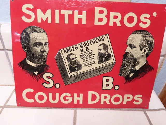 Retro Smith Cough Drops Nostalgia Metal Sign Nice Condition