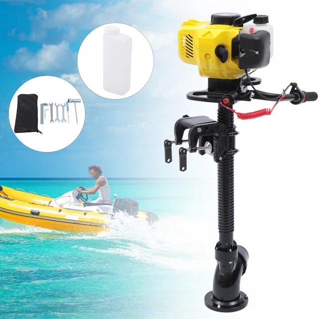 2 Stroke Outboard Motor 2.5 HP Fishing Boat Engine Air-cooling 52CC 8000 Rpm