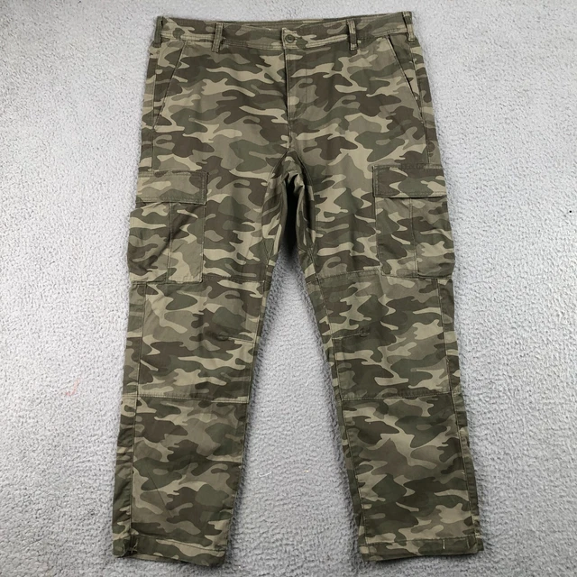 NO BOUNDARIES MENS Camo Cargo Pants Baggy Y2K Hip Hop Fits 36x30 Skater