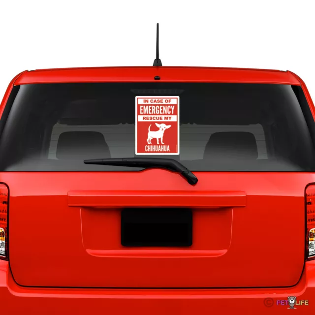 In Case of Emergency Rescue My Chihuahua Windshield Sticker #2 dog safety