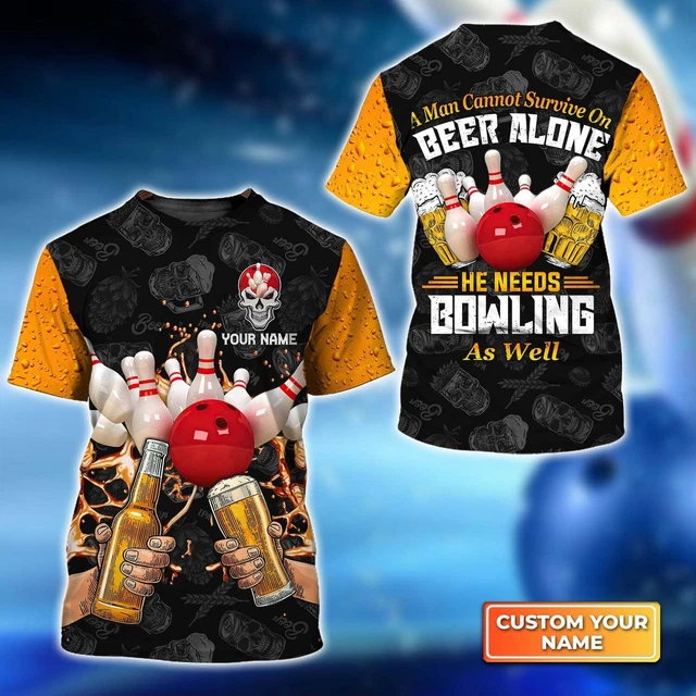 A Man Cannot Survive On Beer Alone He Needs Bowling As Well Personalized Name 3D