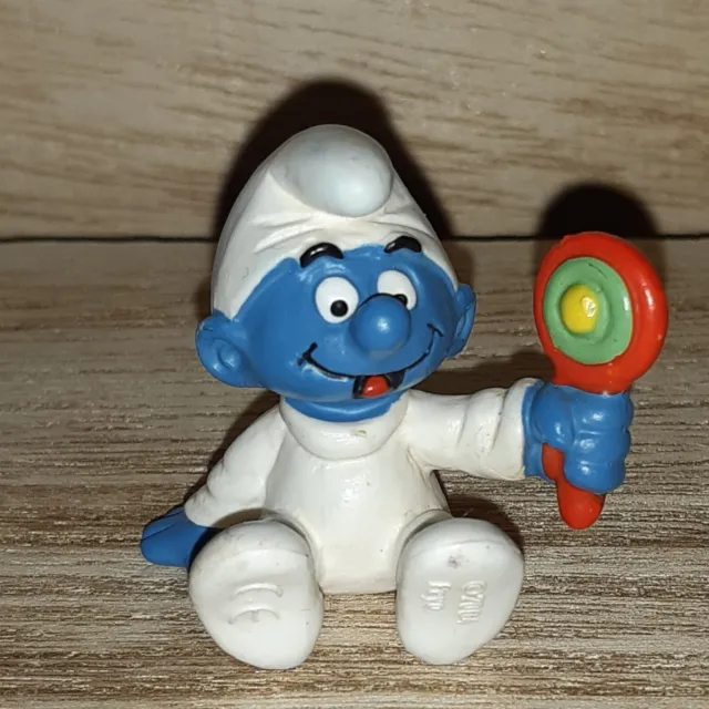 Schleich Baby Smurf with Rattle Figure Made in Germany Vintage 2004 Peyo 20540