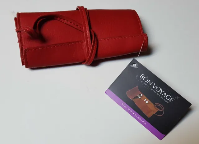 NWT - Bon Voyage Travel Bag Small Electronic Gadget Cord Organizer RED