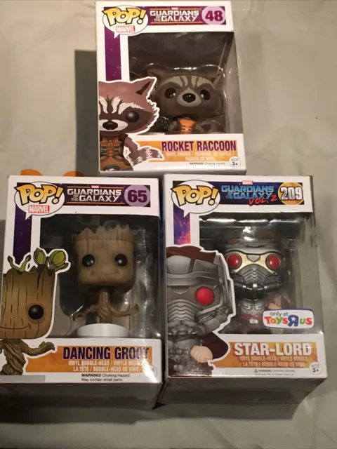 Funko Pop Marvel Guardians Of The Galaxy Funko Lot Star Lord 209 Groot 65 RR 48