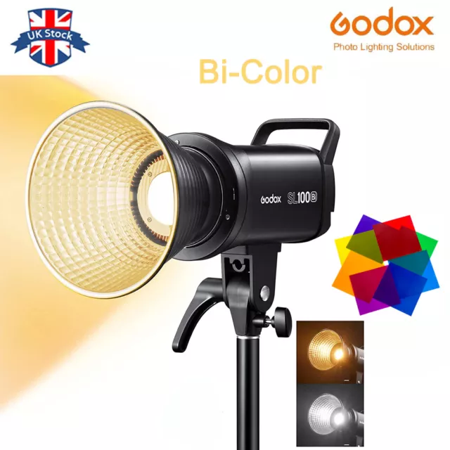 Godox 5600K SL100Bi Bi-Color LCD Panel LED Video Light Continuous Bowens Light