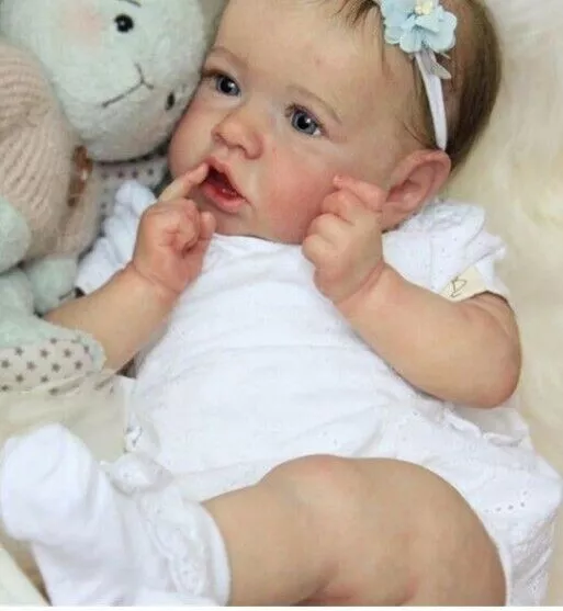 55CM Lifelike Reborn Baby Girl Doll Full Body Vinyl Silicone Toy Birthday Gift