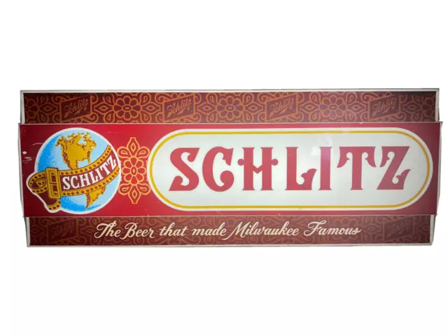 VINTAGE 1950's SCHLITZ BEER SIGN LIGHTED WALL HANGING STANDING BAR 22”