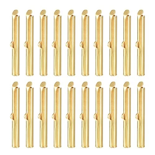 60Pcs Slide on End Clasps 35mm Tube Ball Bead Slider Crimp Ends for Multi-Str...