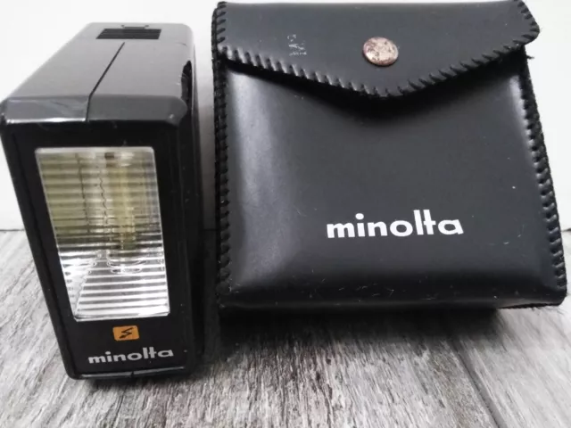 MINOLTA ELECTROFLASH-2 W/ MINOLTA LEATHER FLASH POUCH (Japan)