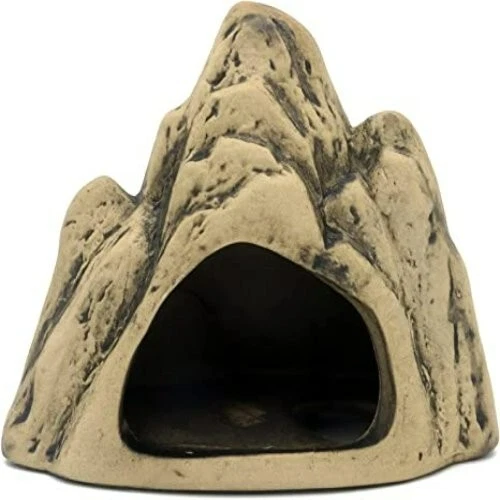 Aquarium Fish Tank Decor Ceramic Mountain Cave Rock for Cichlids Betta Fish Tank
