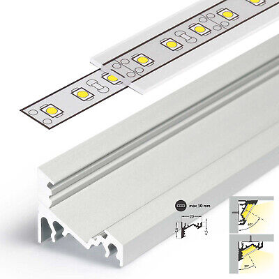 Ledsikon ® led profilo alluminio Eckprofil Set CORNER per strisce LED 10mm, 14mm, 27 mm 3