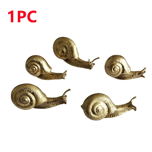1PC Laiton Massif Escargot Statue Tiroir Bouton Armoire Poignée Commode Tirer Or