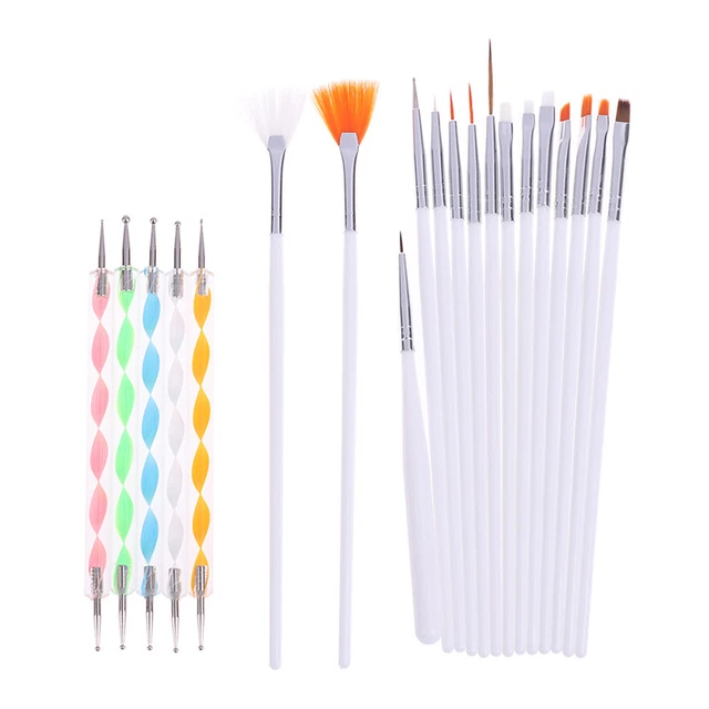 20PC UV Gel Nail Art Design Set Dotting Painting Drawing Polish Brush Pen Too ql