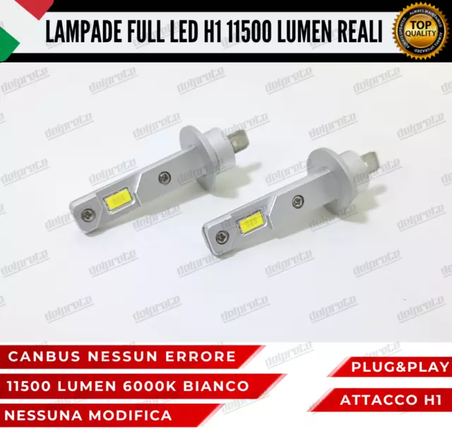 Kit Coppia Lampade H1 Led Mini 11500 Lumen Canbus 6000K Bianco Per Spazi Ridotti