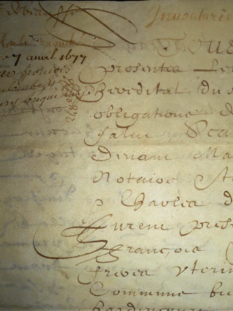 1677 antique legal document calligraphy vellum manuscript nice details parchment